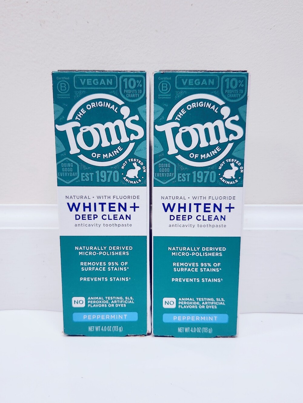 🔮3/$15 Toms of Maine Whiten + Deep Clean Anticavity Toothpaste Peppermint